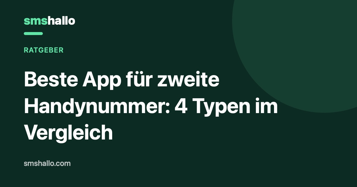 Beste App für zweite Handynummer: 4 Typen im Vergleich