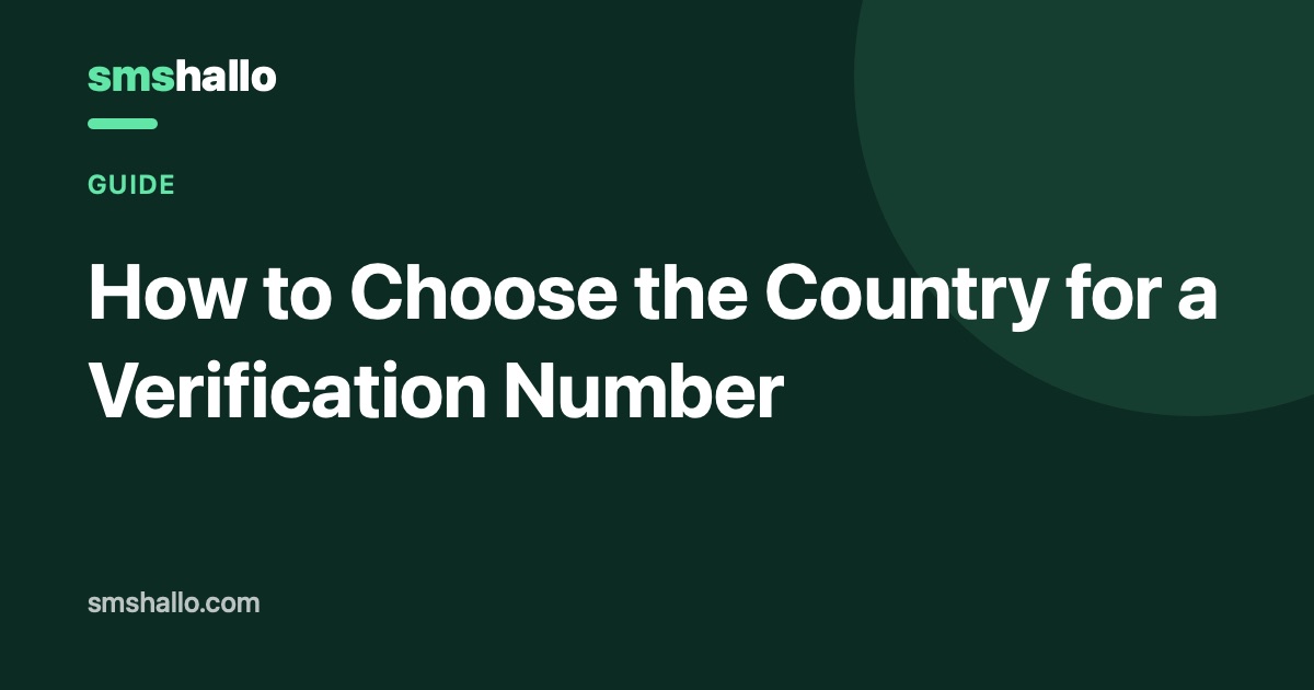 How to Choose the Country for a Verification Number