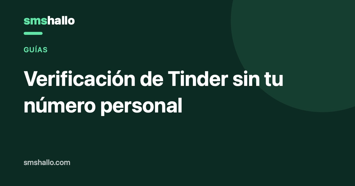 Verificación de Tinder sin tu número personal