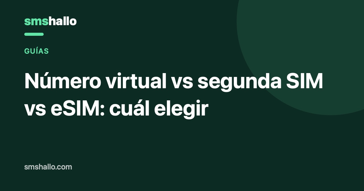 Número virtual vs segunda SIM vs eSIM: cuál elegir