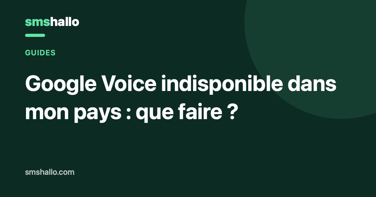 Google Voice indisponible dans mon pays : que faire ?