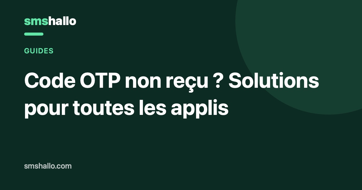 Code OTP non reçu ? Solutions pour toutes les applis