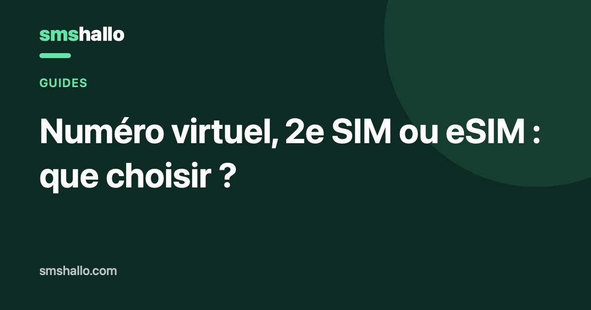 Numéro virtuel, 2e SIM ou eSIM : que choisir ?