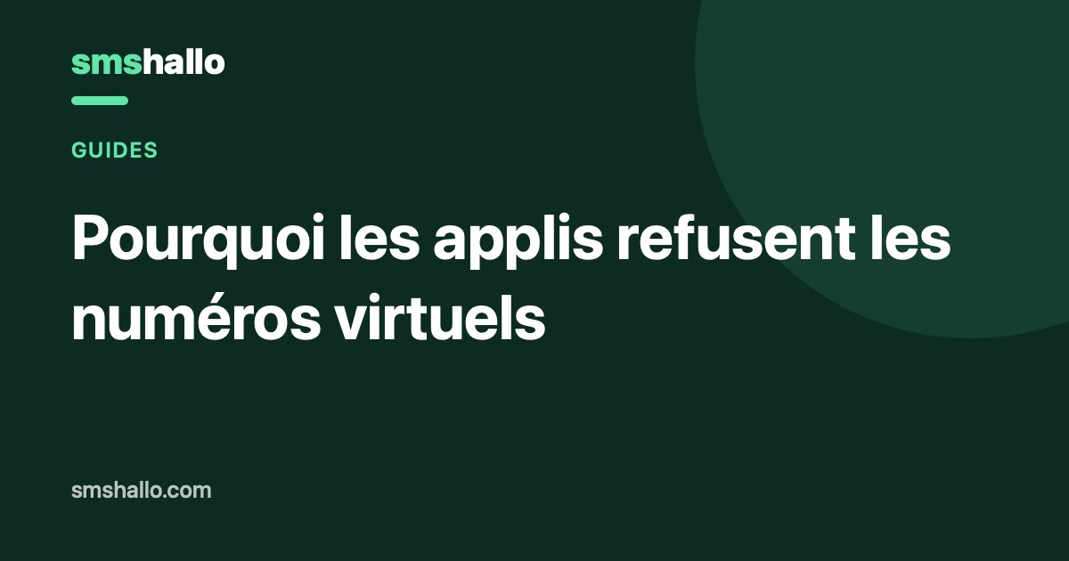 Pourquoi les applis refusent les numéros virtuels