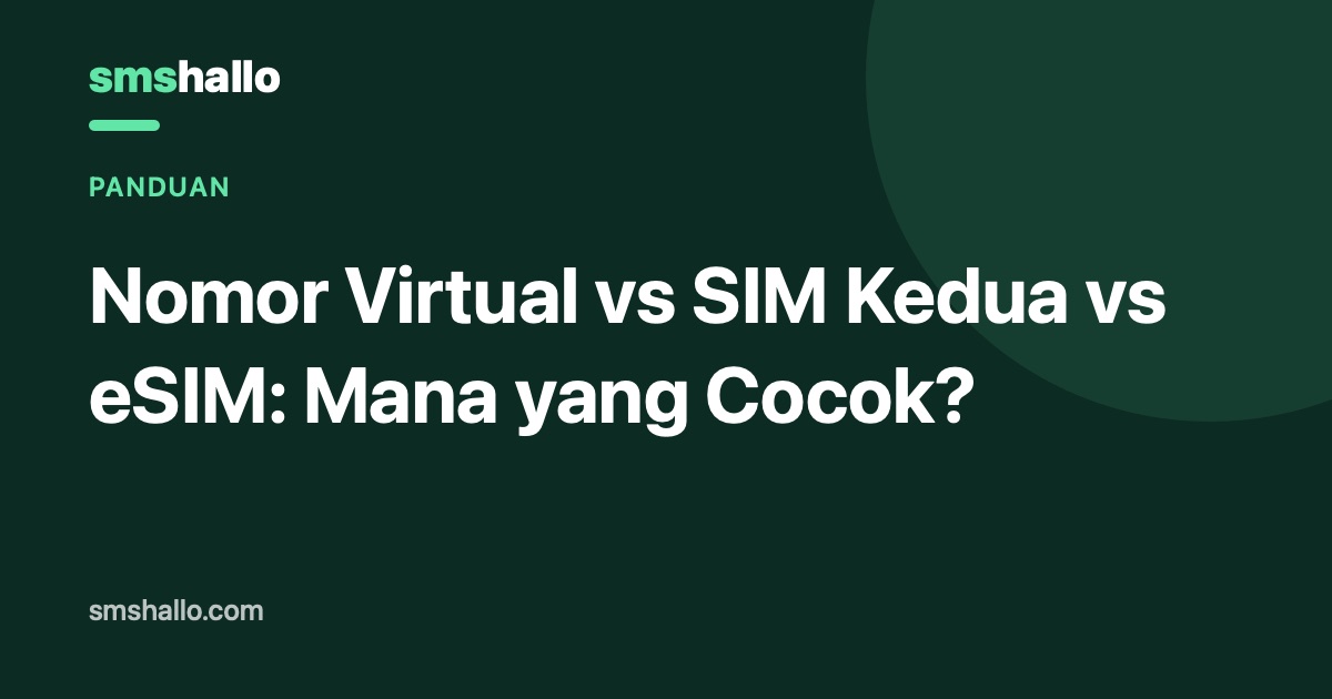 Nomor Virtual vs SIM Kedua vs eSIM: Mana yang Cocok?