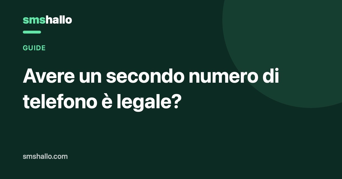 Avere un secondo numero di telefono è legale?
