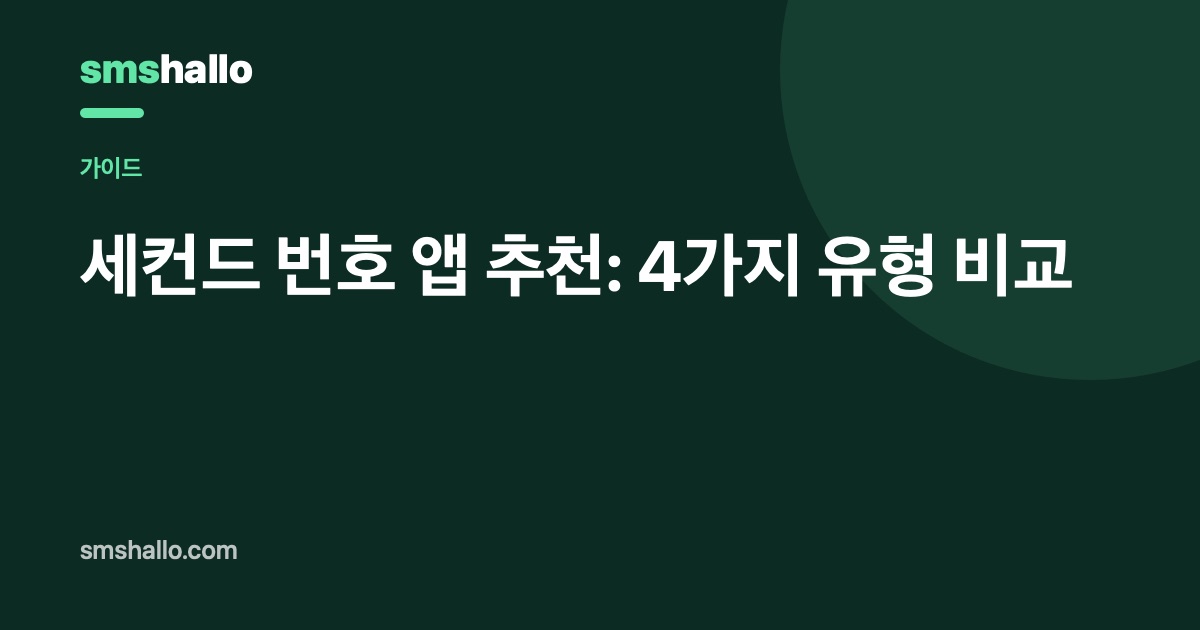 세컨드 번호 앱 추천: 4가지 유형 비교
