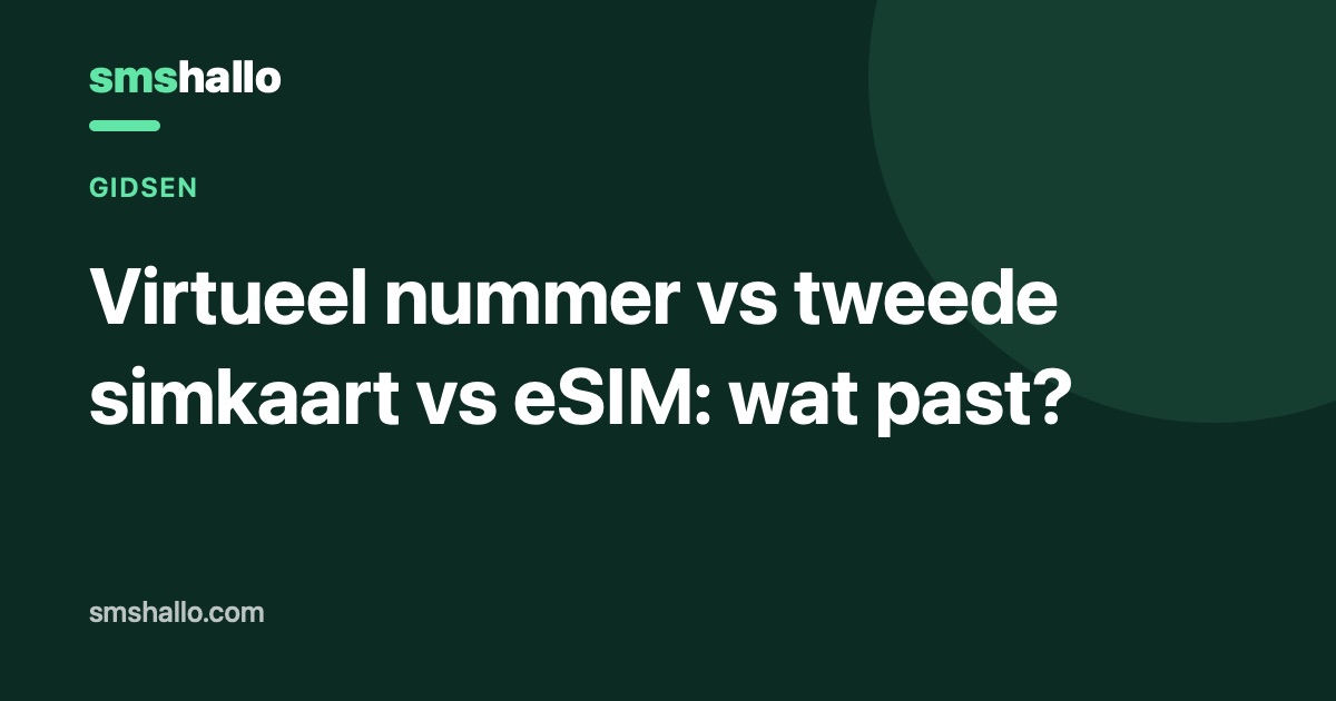 Virtueel nummer vs tweede simkaart vs eSIM: wat past?