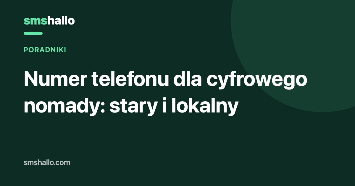 Numer telefonu dla cyfrowego nomady: stary i lokalny