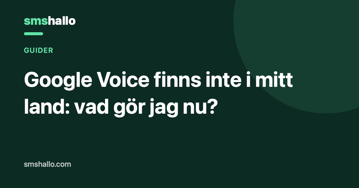 Google Voice finns inte i mitt land: vad gör jag nu?