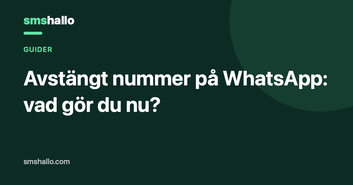 Avstängt nummer på WhatsApp: vad gör du nu?