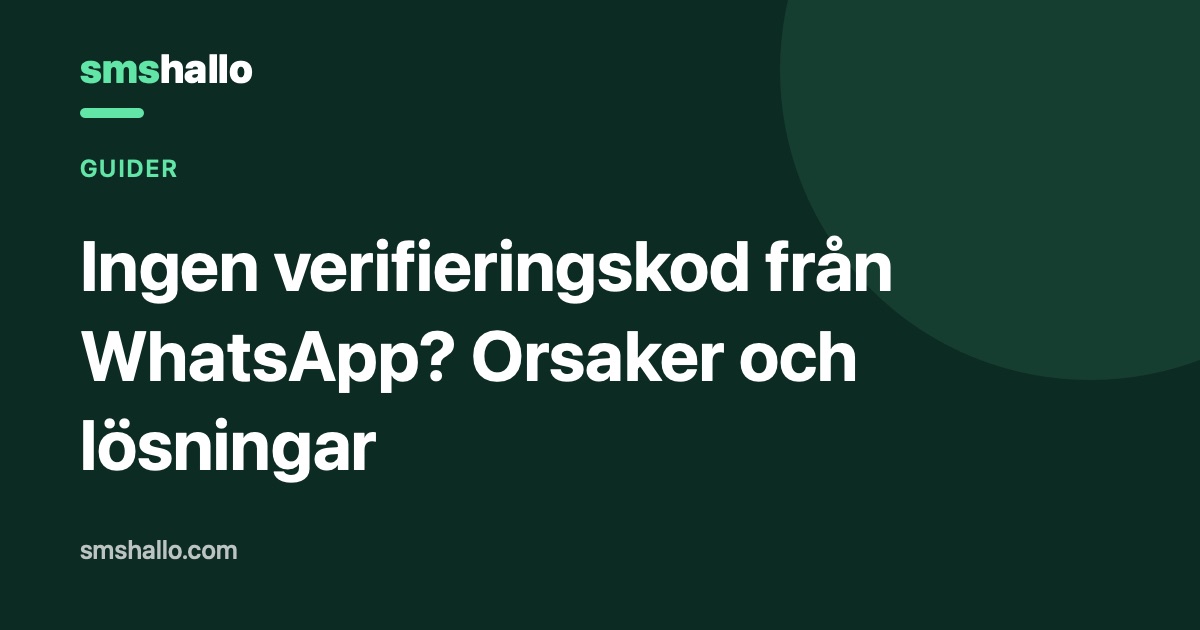 Ingen verifieringskod från WhatsApp? Orsaker och lösningar
