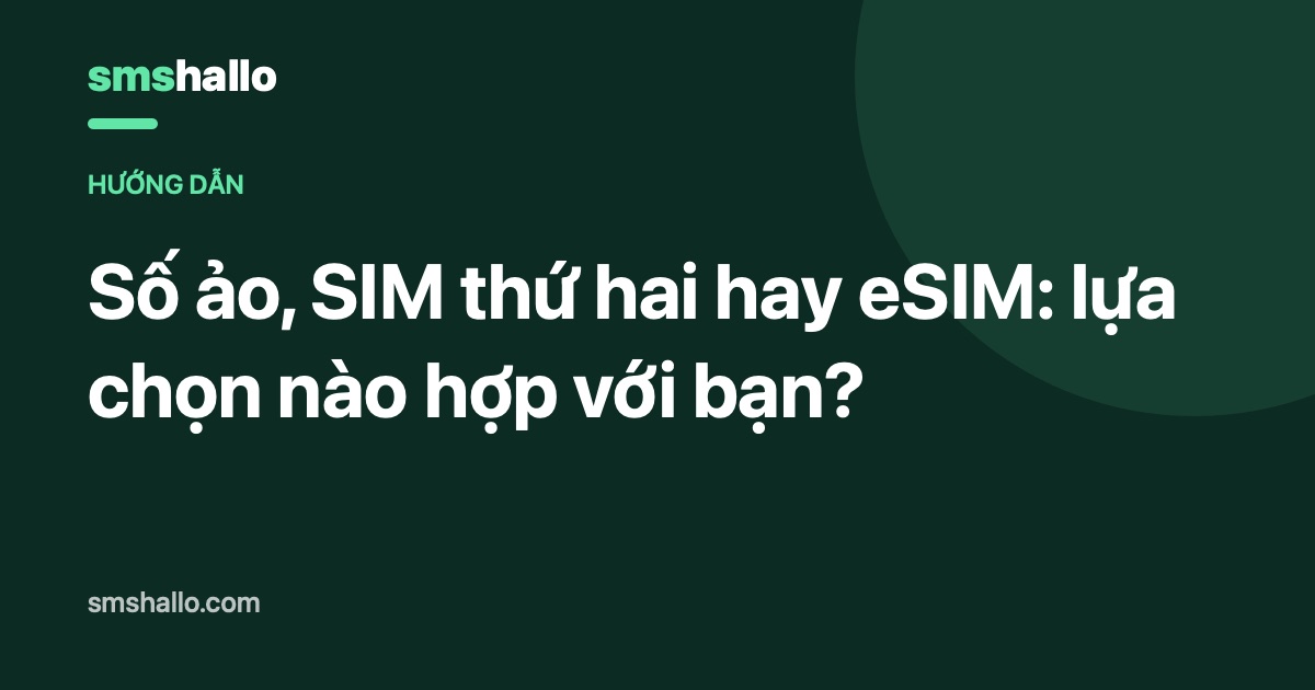 Số ảo, SIM thứ hai hay eSIM: lựa chọn nào hợp với bạn?
