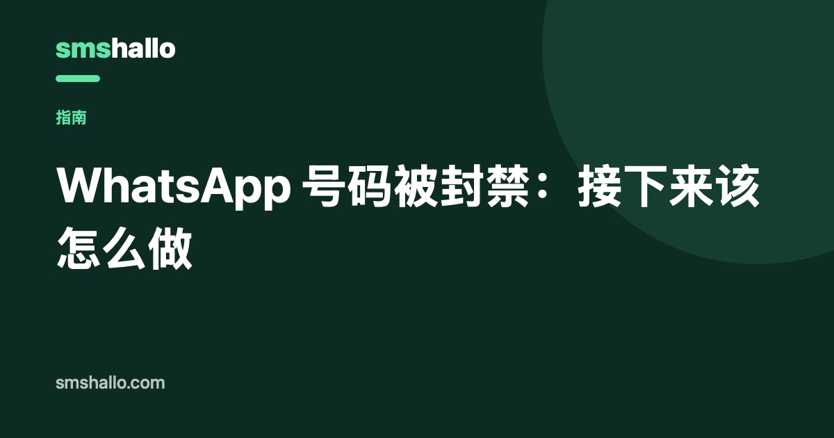WhatsApp 号码被封禁:接下来该怎么做